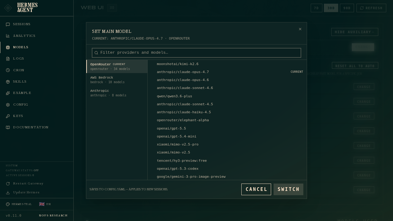 Model picker dialog